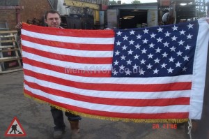American Flag - 3′ x 6′ gold trim