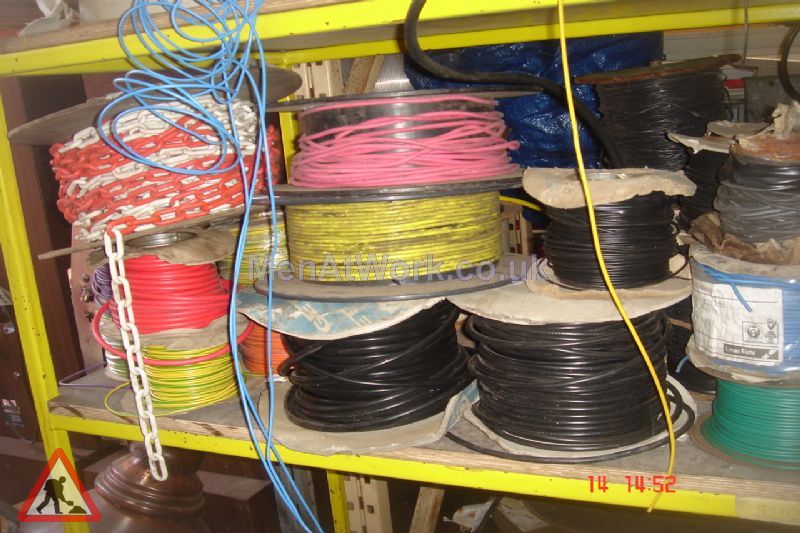 Assorted Cables and Drums - Cable drums various colours