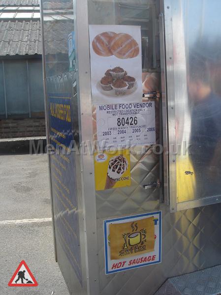 Mobile Food Vendor – Hot Dog Stand - Ice cream Sign Close-up