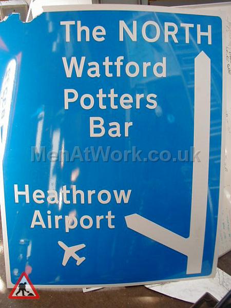 Motorway signs - Motorway sign – Heathrow, Potters bar, Watford
