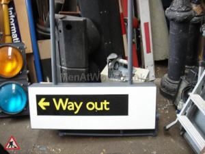 Way out underground sign - WAY OUT SIGN