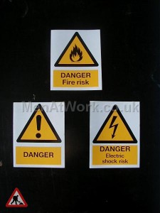Building site warning signs - health and safety signs