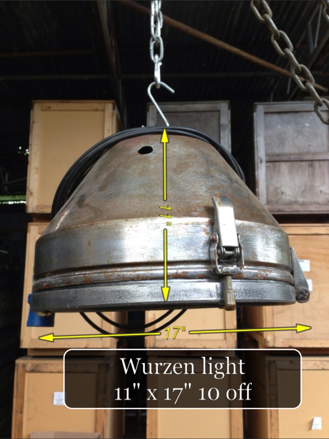 (12) Wurzen Pendant Light 11″ x 17″  10 Available - Wurzen Industrial Light