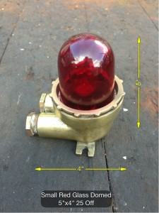 (34) Small Red Glass Domed Light 5″ x 4″ 25 Available - Red Warning Light