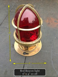 (36) Red Glass Beacon Light 6″ x 4″ 10 Available - Red Glass Beacon Light