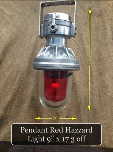 (32) Pendant Red Hazard Light 17″ x 9″ 3 Available - Red Hazard Pendant Light