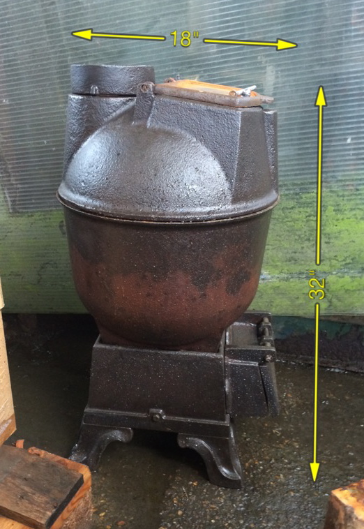 Pot Belly Stove 18″ x 32″ with Flue - 